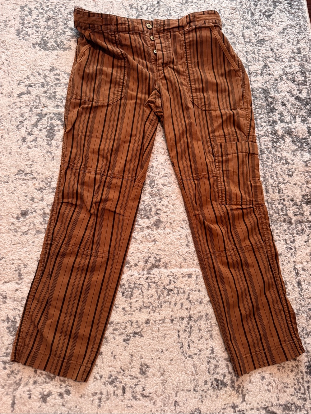 Striped Cargo Pants in Rust Brown for Women from Anthro